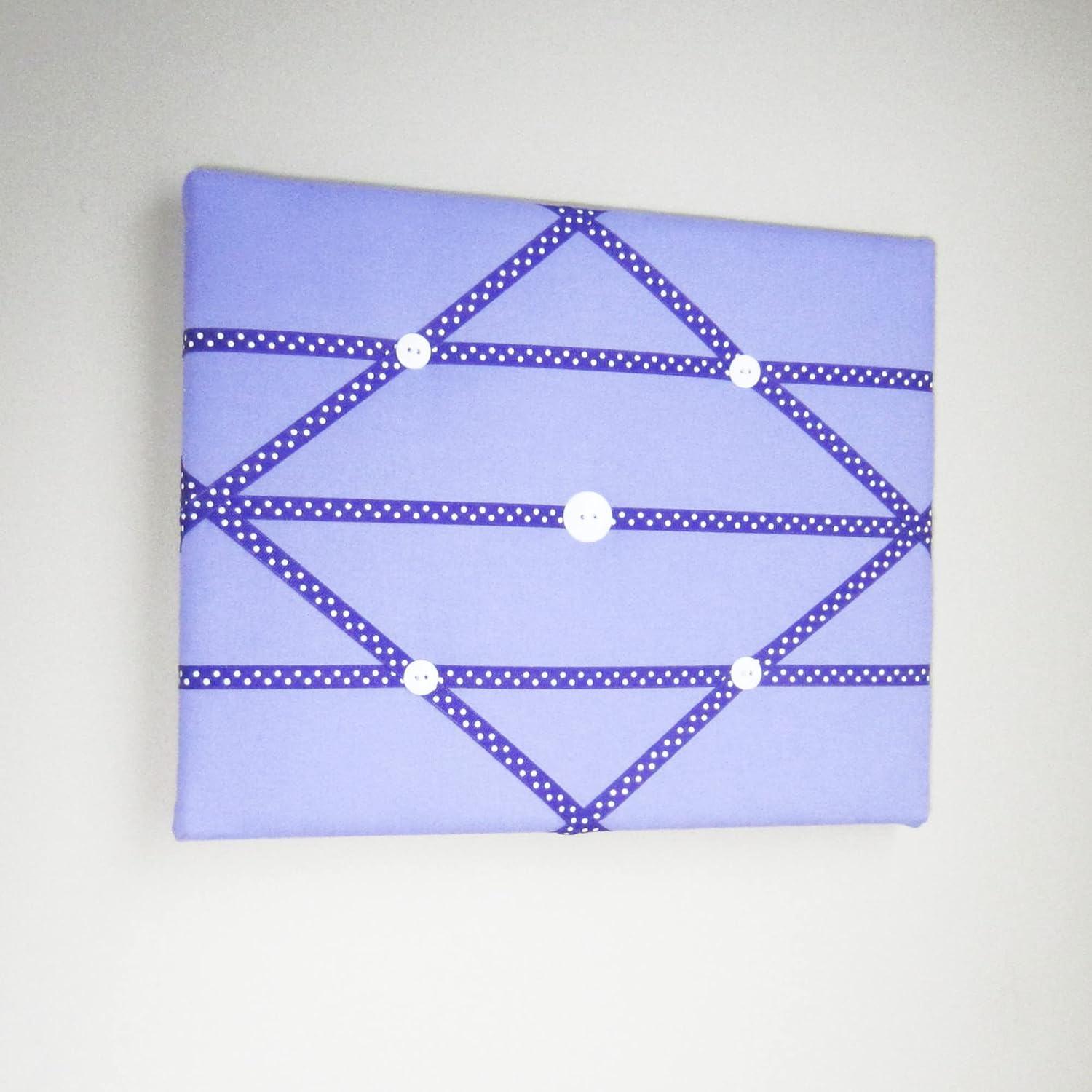 11x14 Lilac Purple Polka Dot French Memo Board with Bow Design