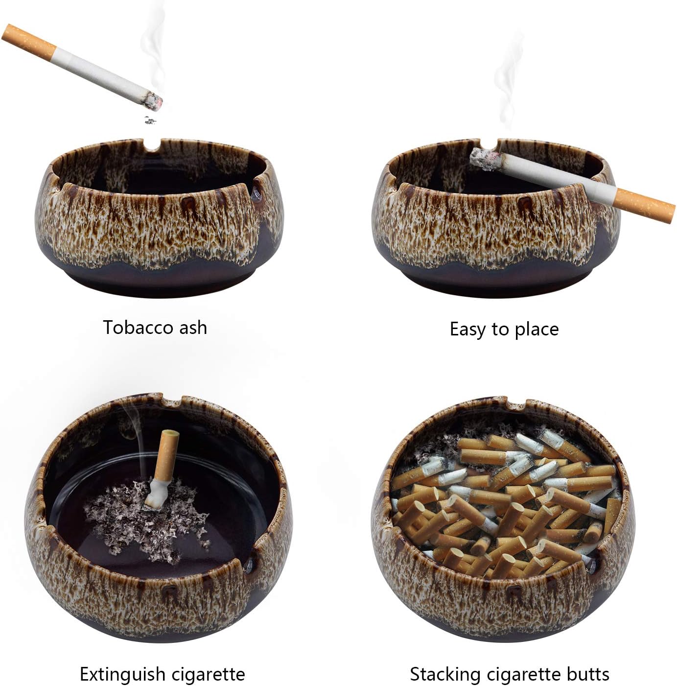 InnoLife Round Ceramic Ashtray - White
