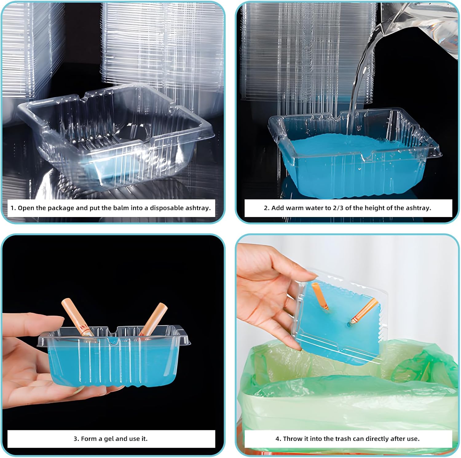 40 Pack Disposable Ashtrays with Scented Sand