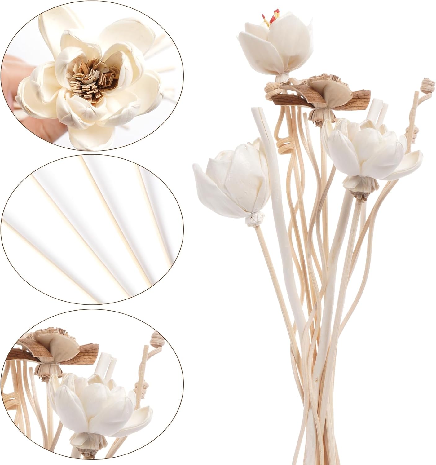 14Pcs Natural Rattan Reed Diffuser Sticks Set