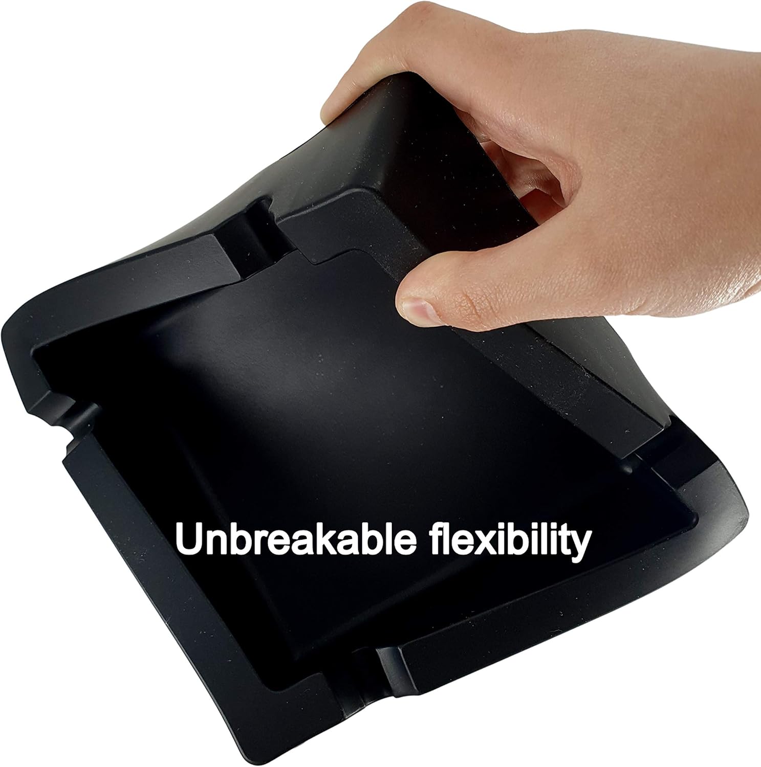 6-Inch Large Black Silicone Cigar Ash Tray with 2 Grooves