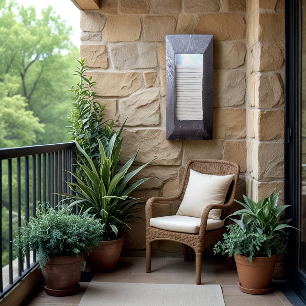 GIDITA 234 In Wall Mounted Modern Resin LED Water Fountain - Charcoal Gray