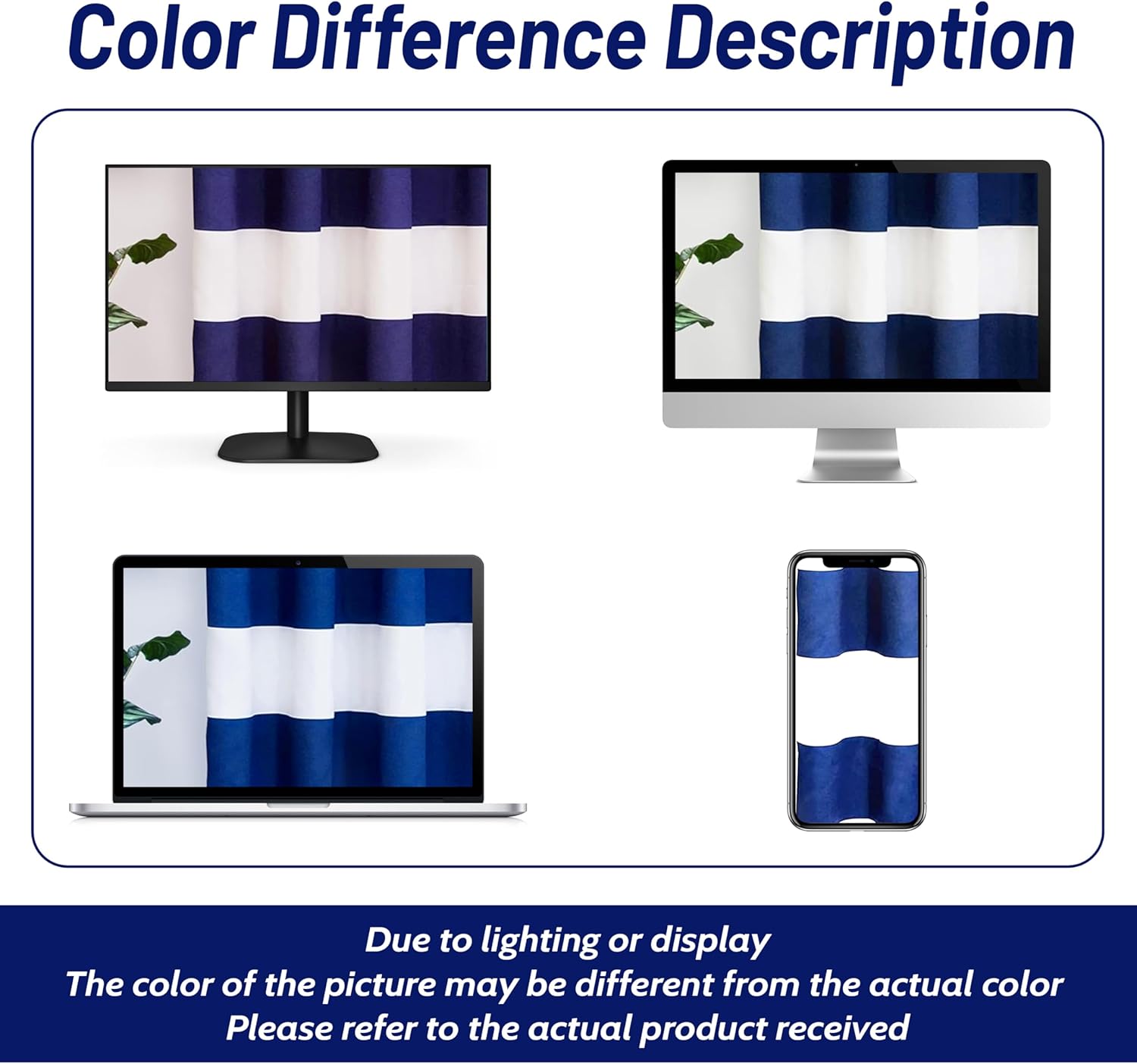 DriftAway Navy Stripe Room Darkening Curtains 2 Panels