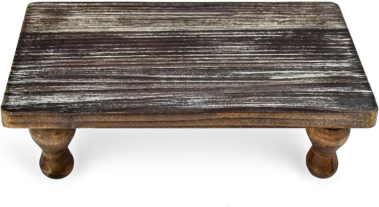 Rustic Wooden Riser with Pedestal Stand for Home Decor