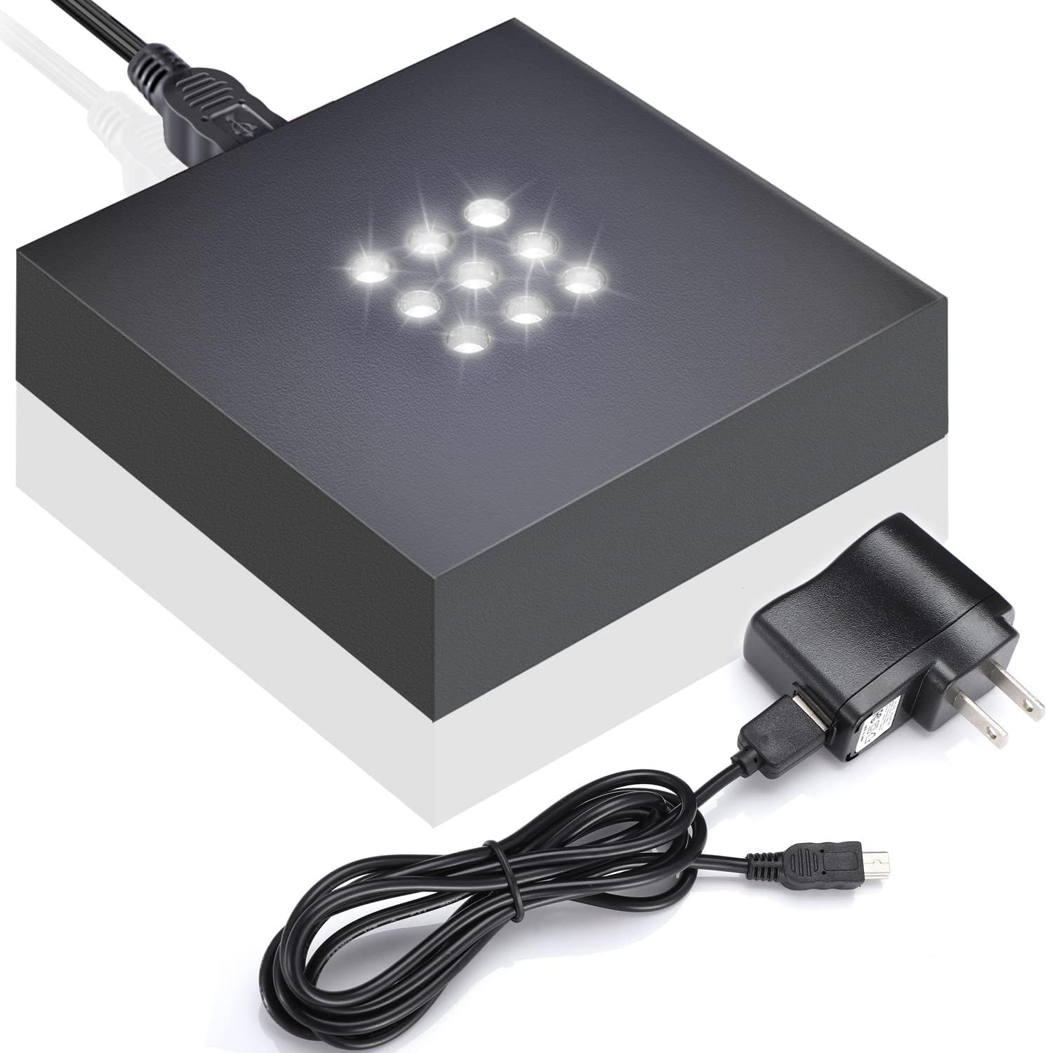 Facmogu LED Light Base for Crystal 3D Glass Art Display Stand