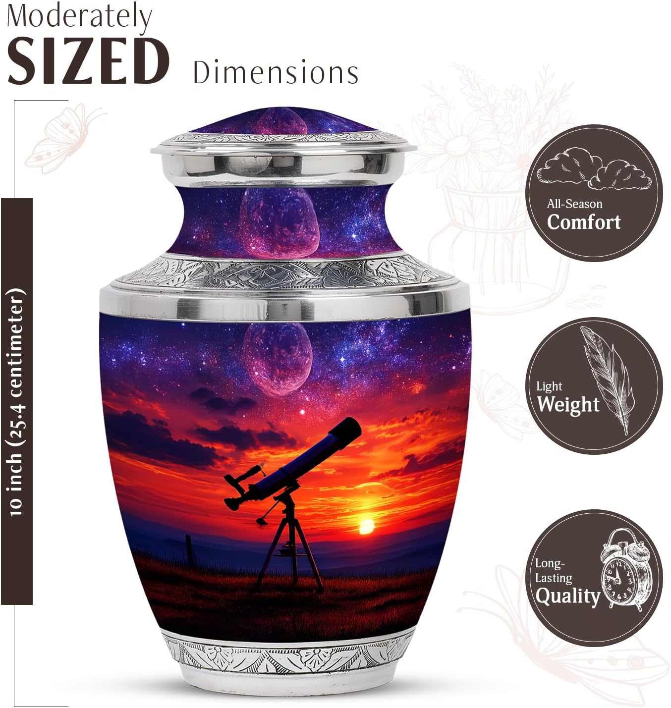 JAGASY Cremation Urn Set - Large and Small Urns for Ashes
