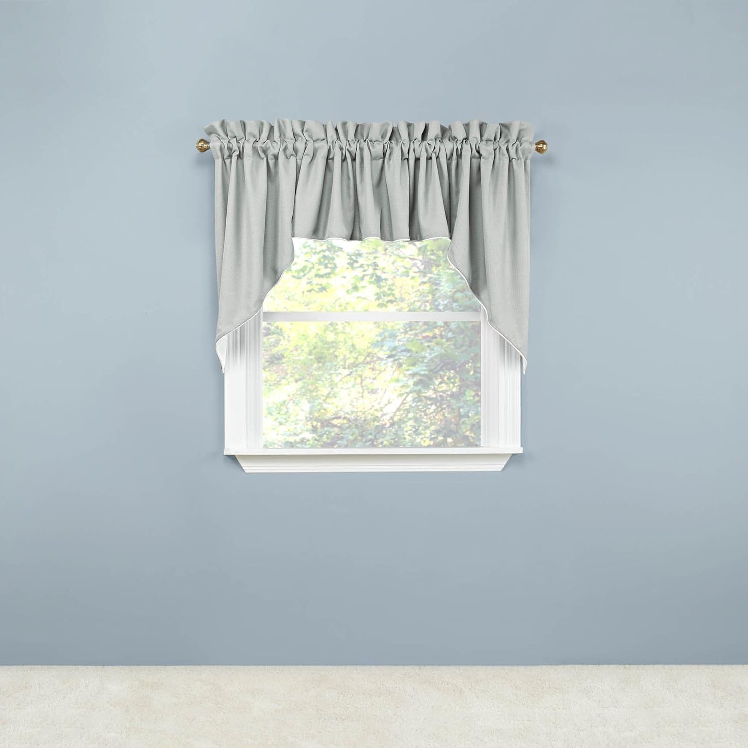 Renaissance Emmett 3Piece Lined Swag Set Silver 102 X 63