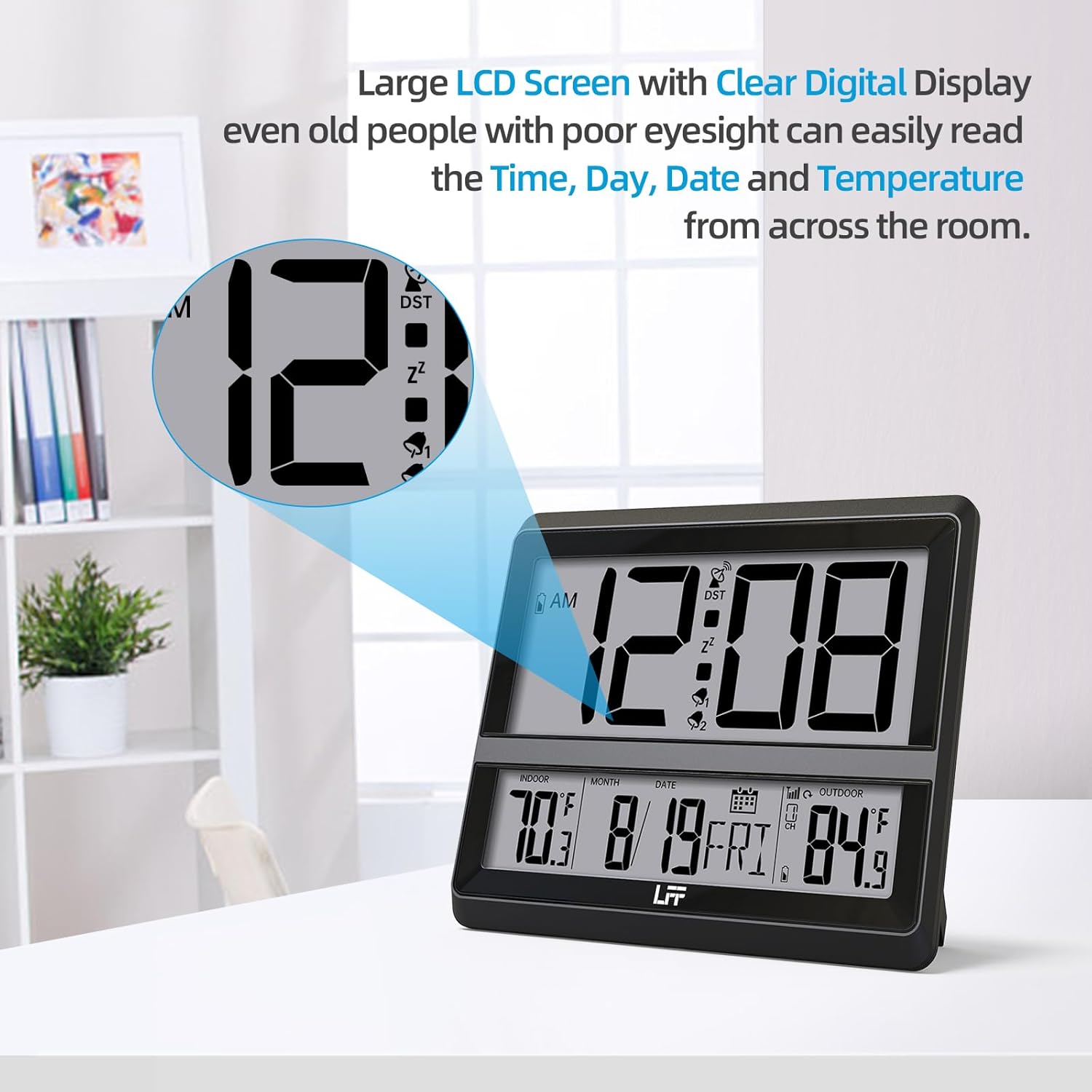 LFF Atomic Clock with Large Display and Temperature Monitoring