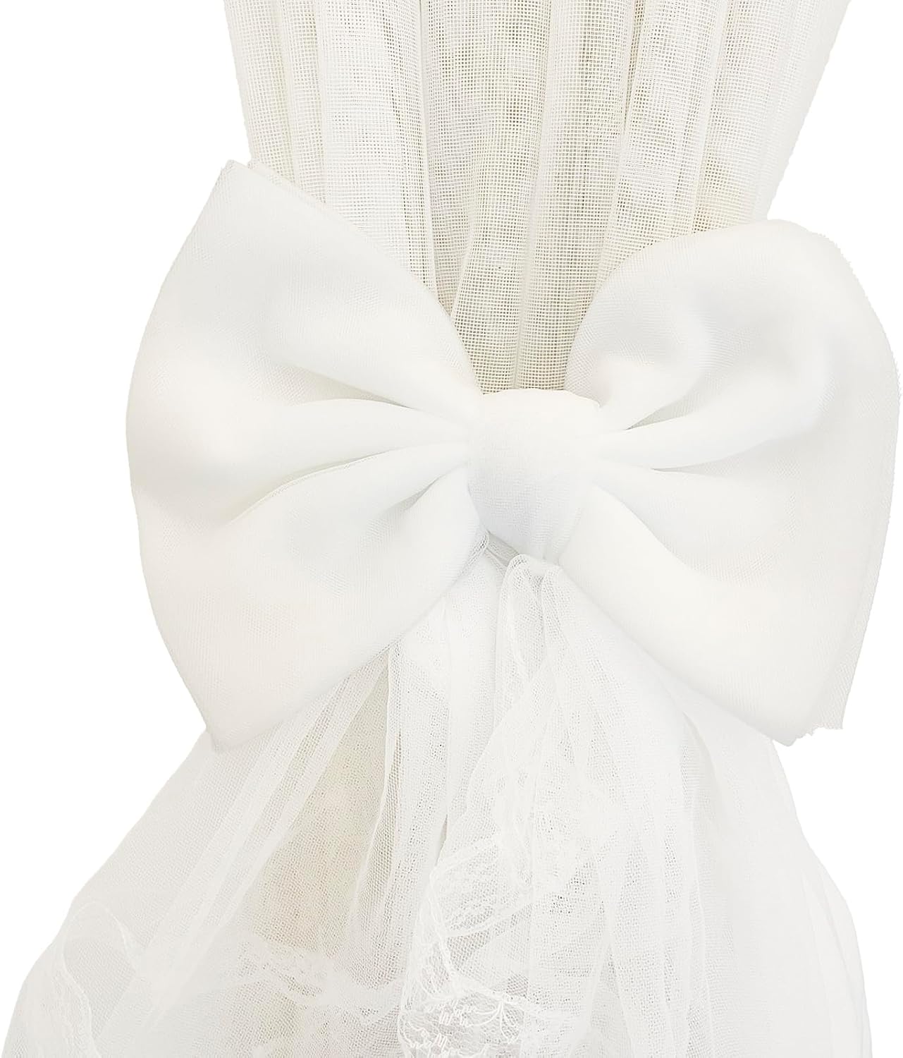 2 Pcs White Lace Bow Curtain Tiebacks Holdbacks