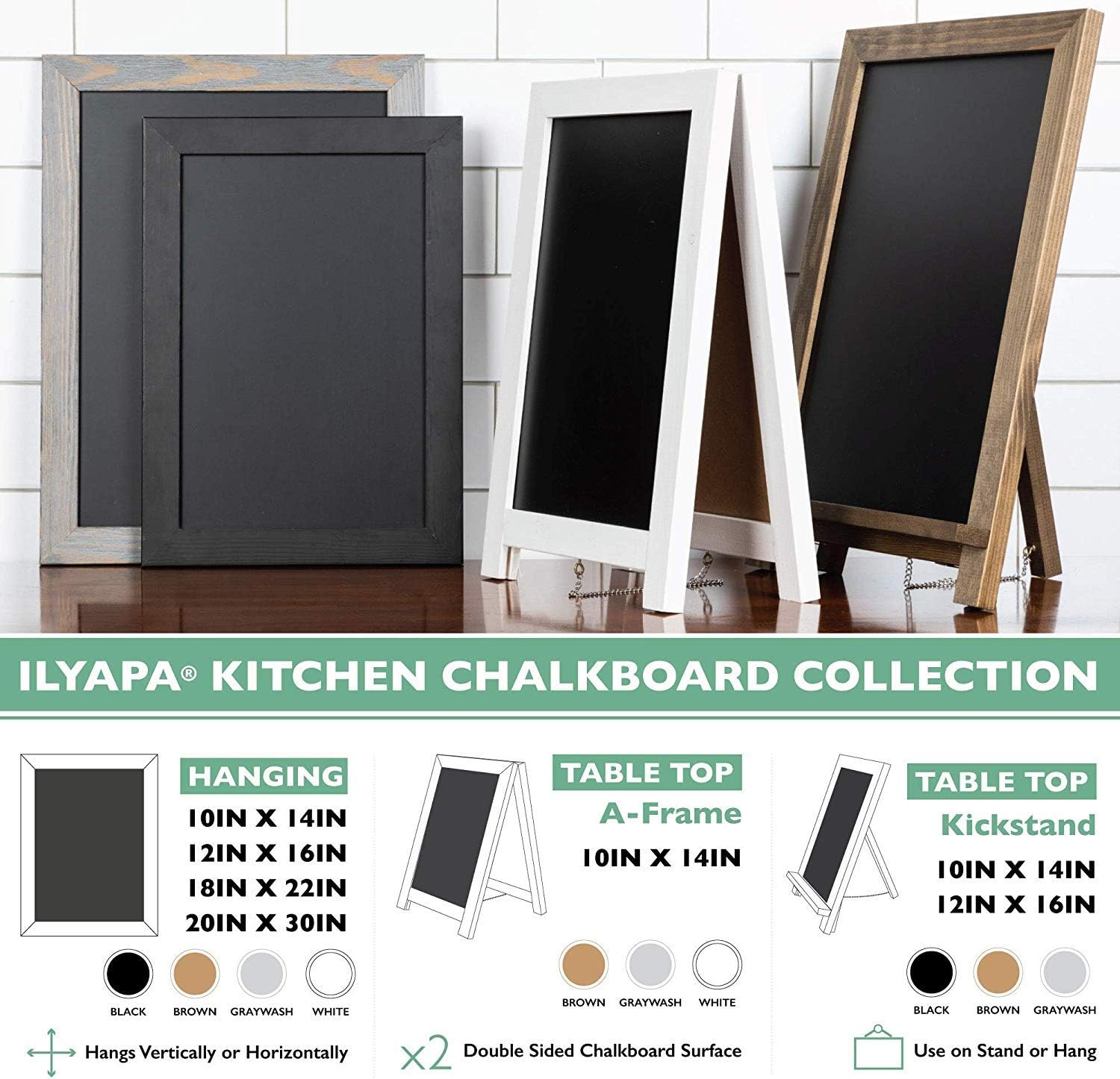 Ilyapa Rustic Wooden Magnetic Chalkboard Sign 12x16