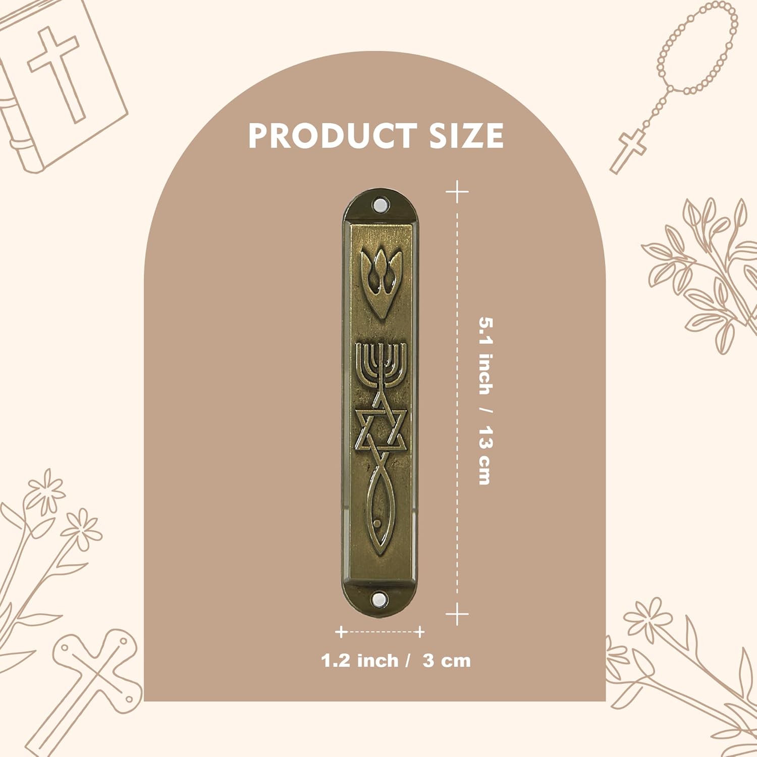 CAMATET Messianic Mezuzah Set of 2 with Scroll and Screws