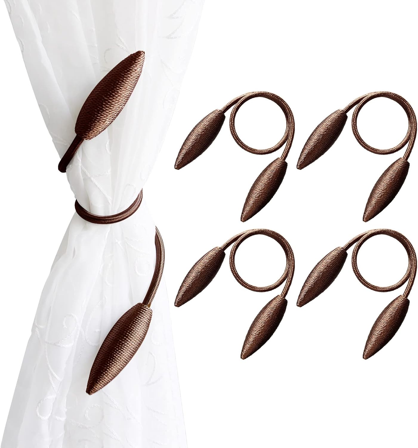 Valea Home 4 Pack Twist Tie Backs Holdbacks