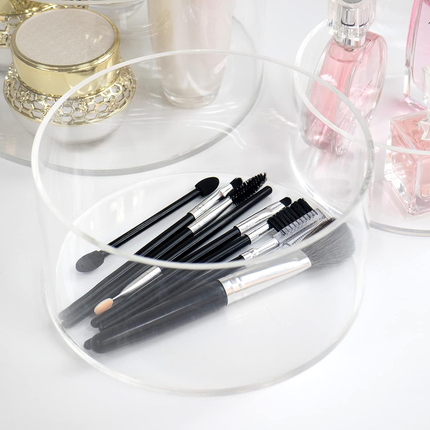 Clear Acrylic Round Display Riser Stands with Hollow Base