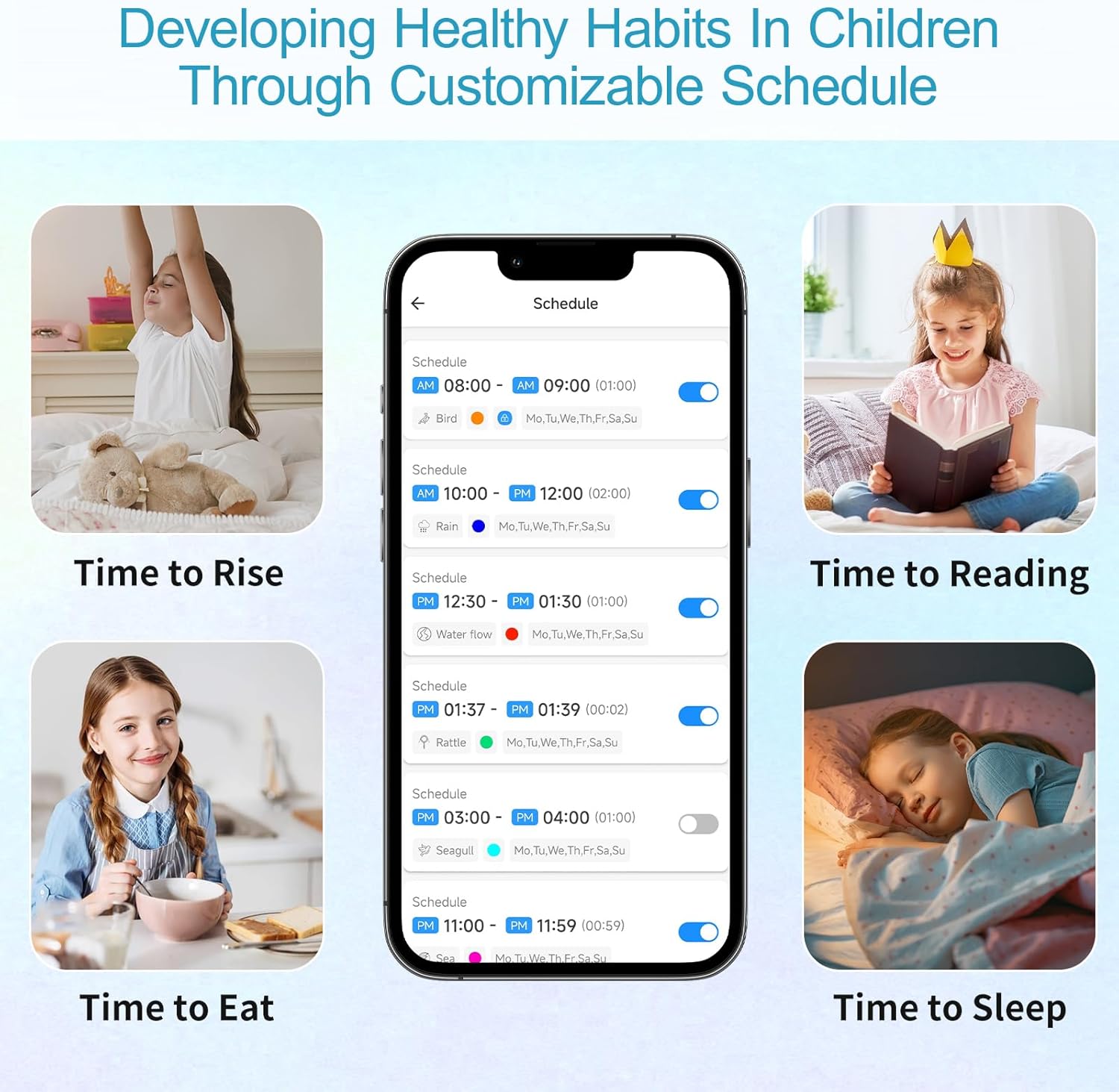 Homidy Alarm Clock for Kids 4th Gen 2024 White