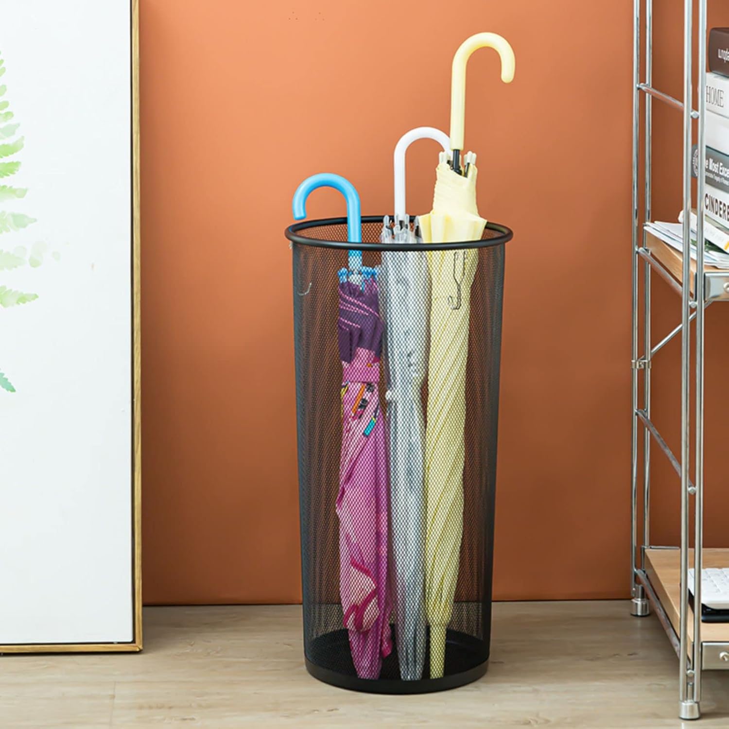 Youeon 2 Pack Black Metal Mesh Umbrella Stand