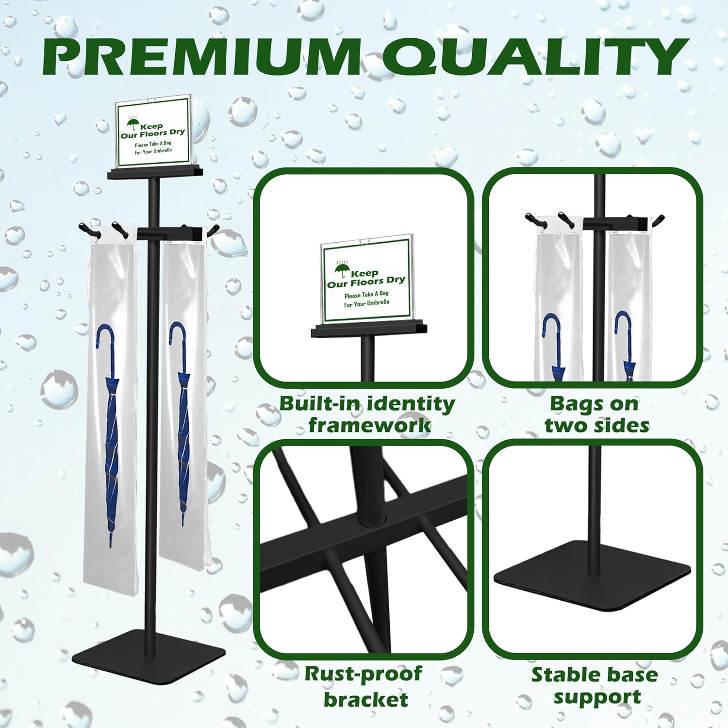 Montex Umbrella Bag Stand with 210 Bags