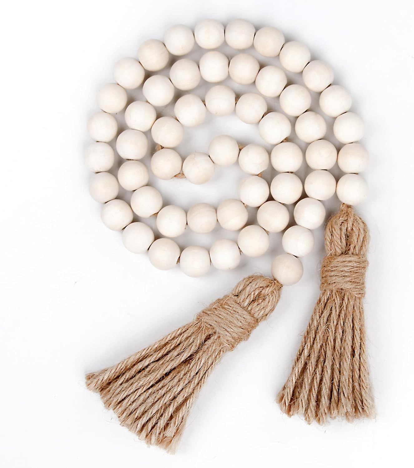 RAMIRABI Wooden Bead Garland with Tassels 39 Inch