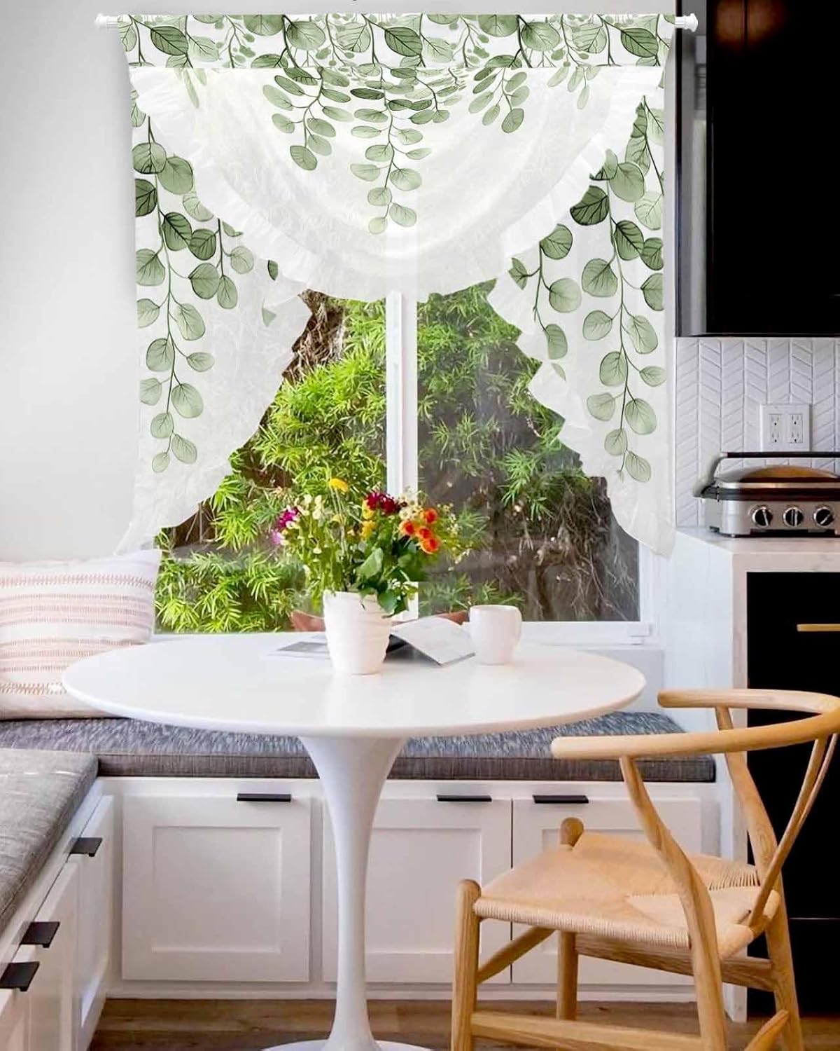 Sage Green Eucalyptus Leaf Valance 39x41 Inch