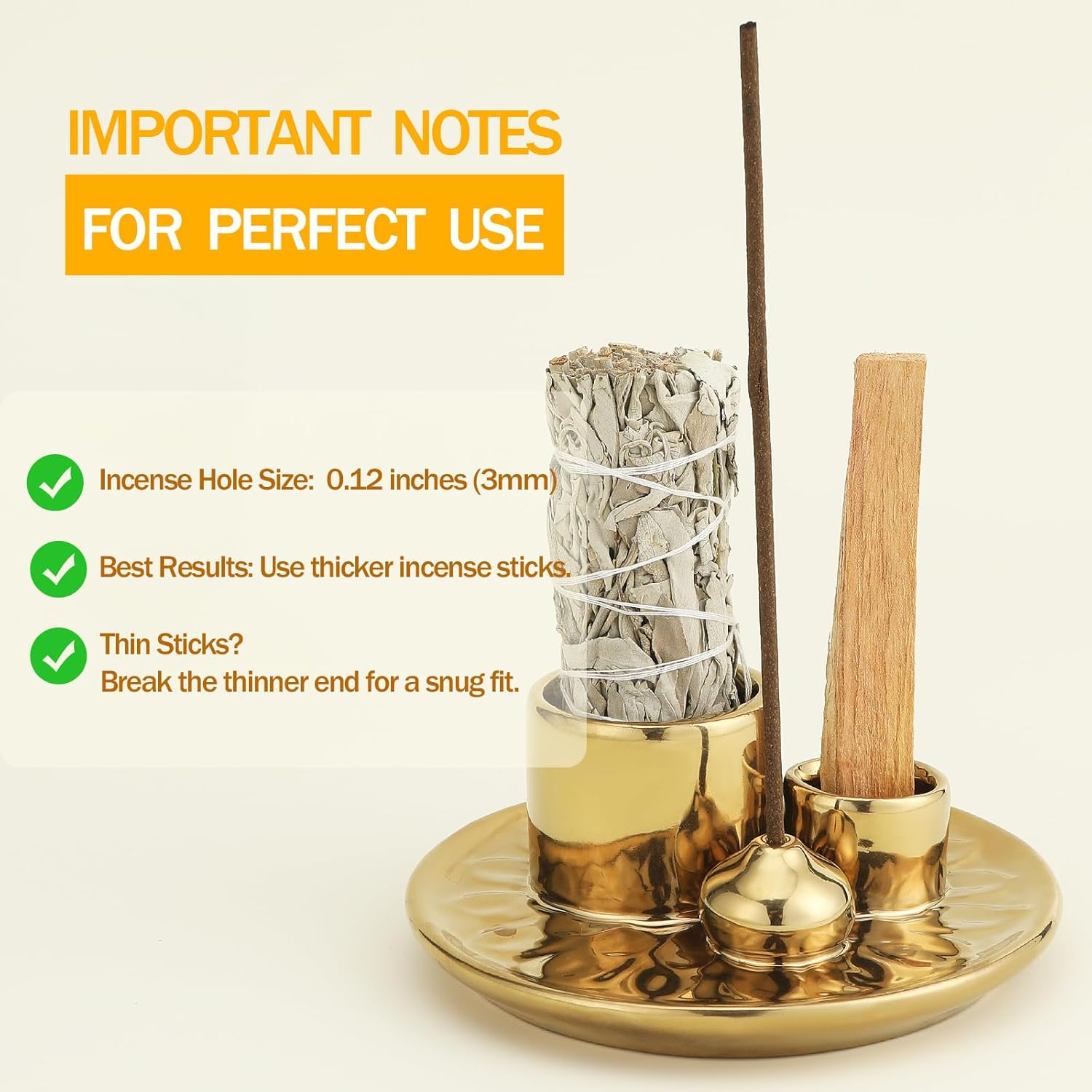 ToolSentryX 4 in 1 Ceramic Incense Burner Golden