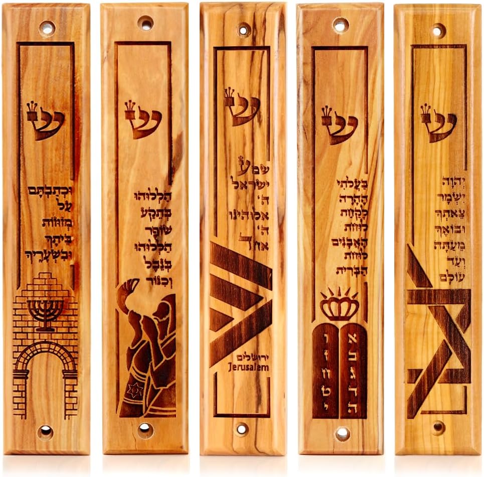 HalleluYAH Olive Wood Mezuzah from Bethlehem