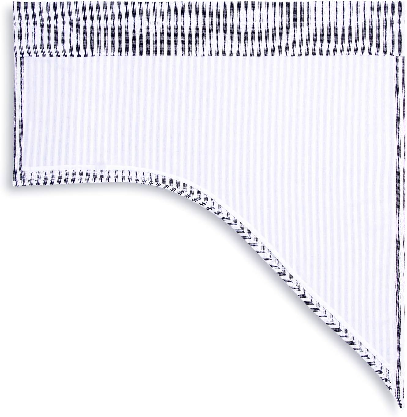 Cackleberry Home Navy Blue White Ticking Stripe Swag Curtains
