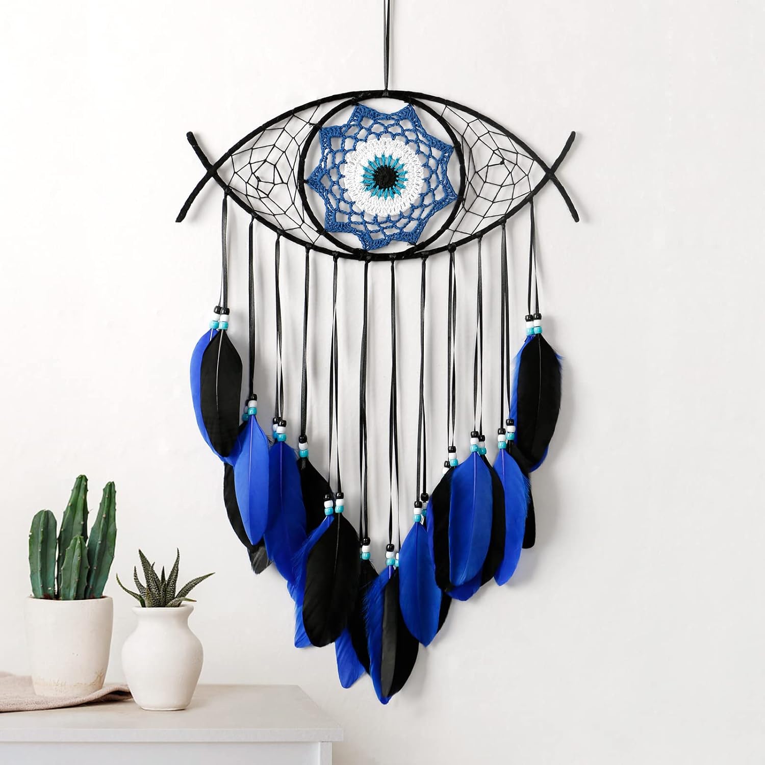 Dremisland Evil Eye Dream Catcher - Blue Black Wall Hanging Decor