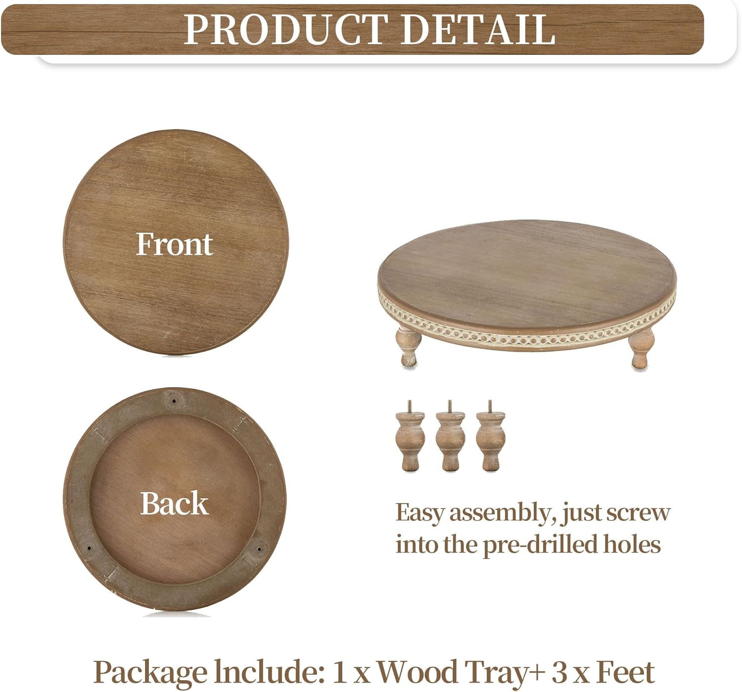 Hanobe Round Decorative Tray Stand