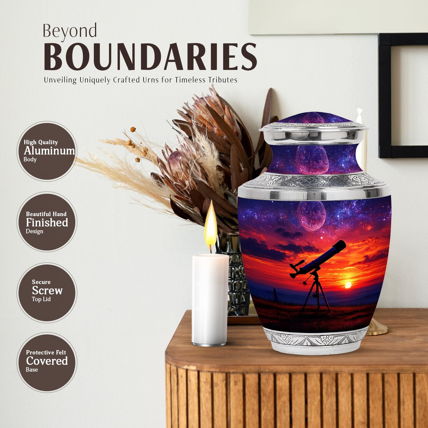 JAGASY Cremation Urn Set - Large and Small Urns for Ashes