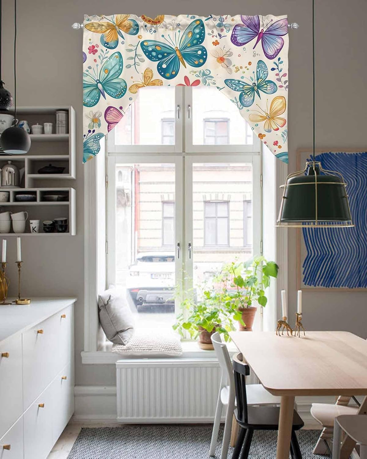 Spring Butterflies Valance for 56 x 36 Windows