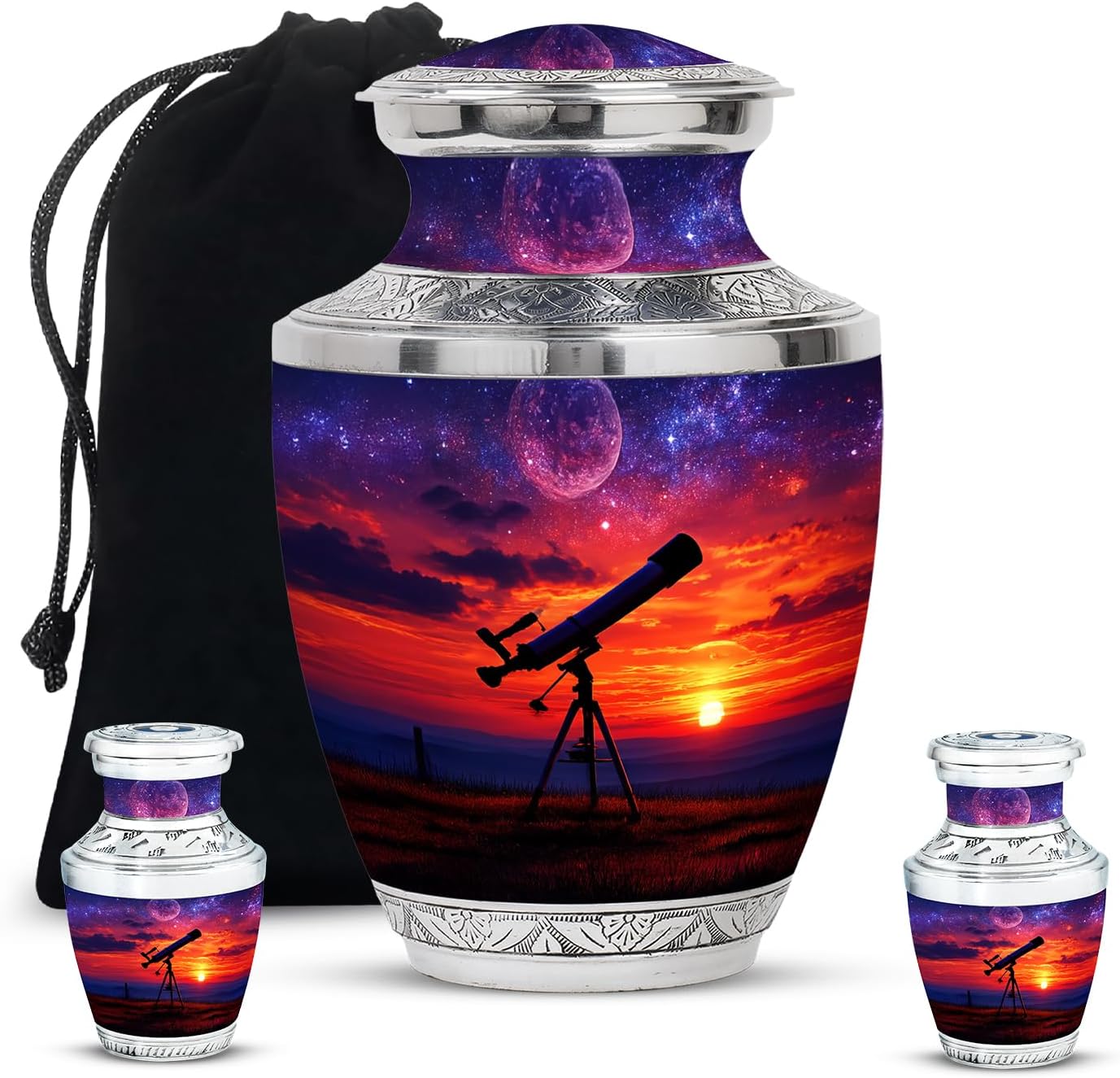 JAGASY Cremation Urn Set - Large and Small Urns for Ashes