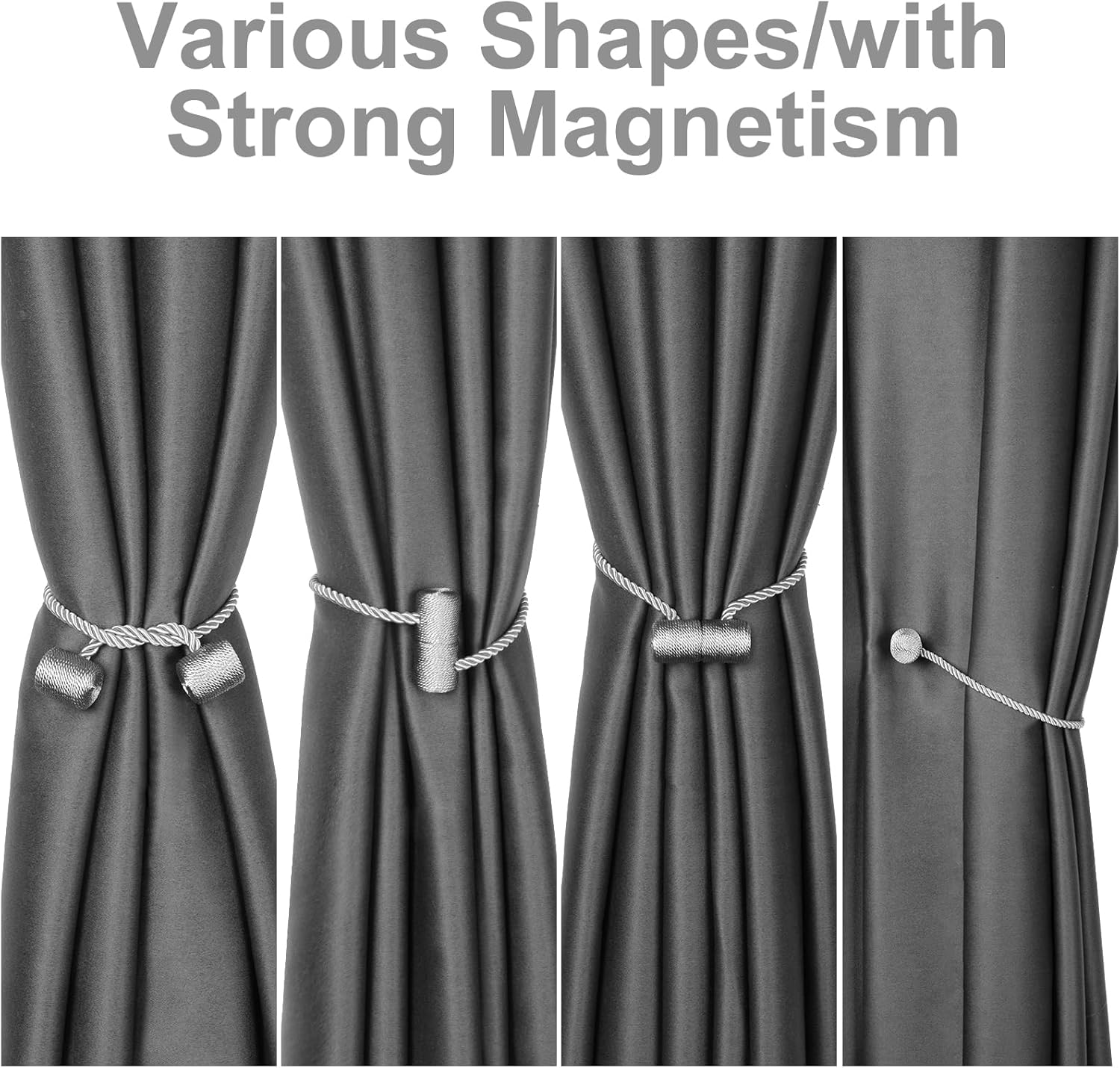 2pcs Magnetic Curtain Holdbacks with Woven Design