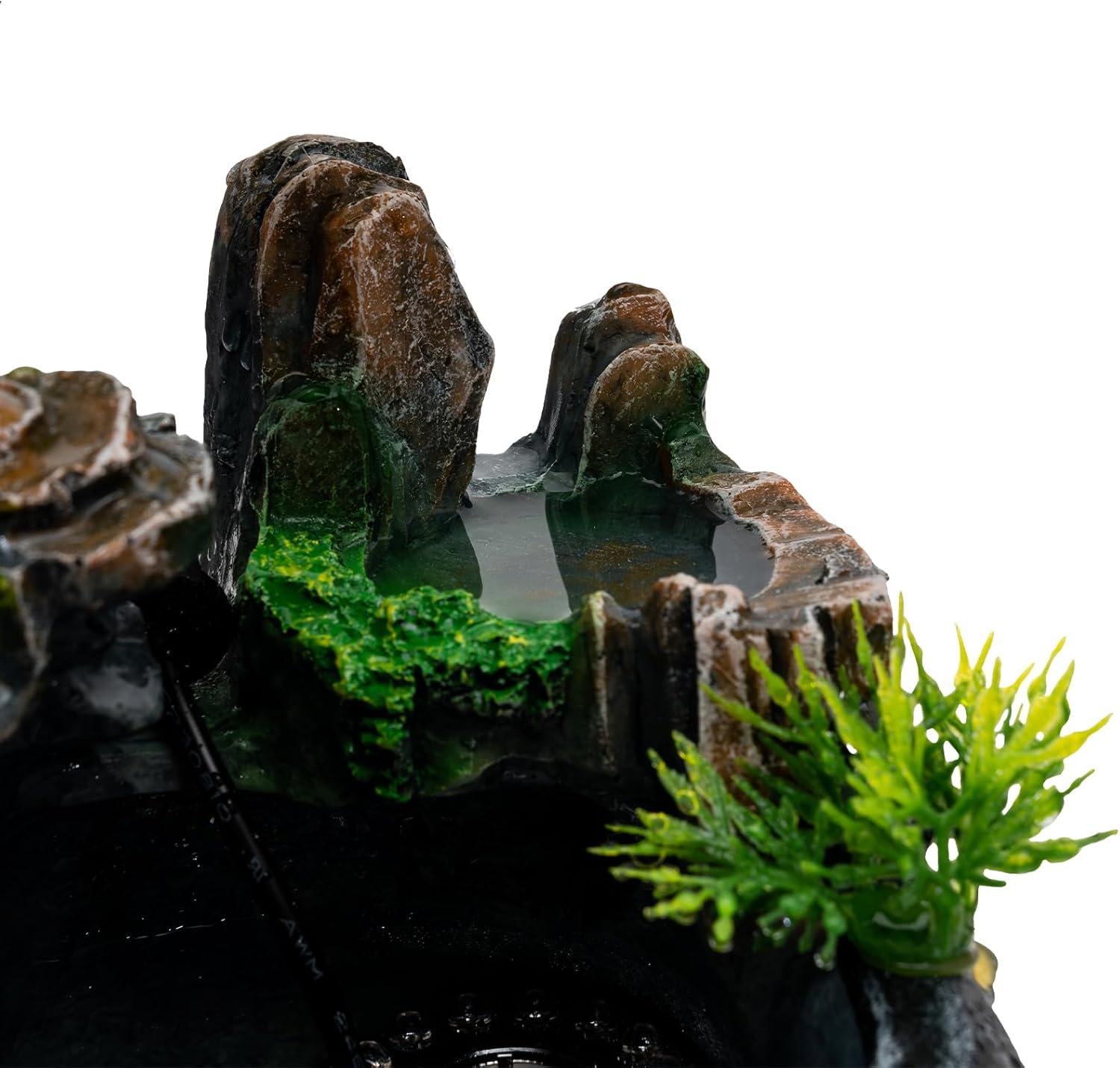 TITIDU Desktop Waterfall Bonsai Fountain with LED Lights and Atomizer