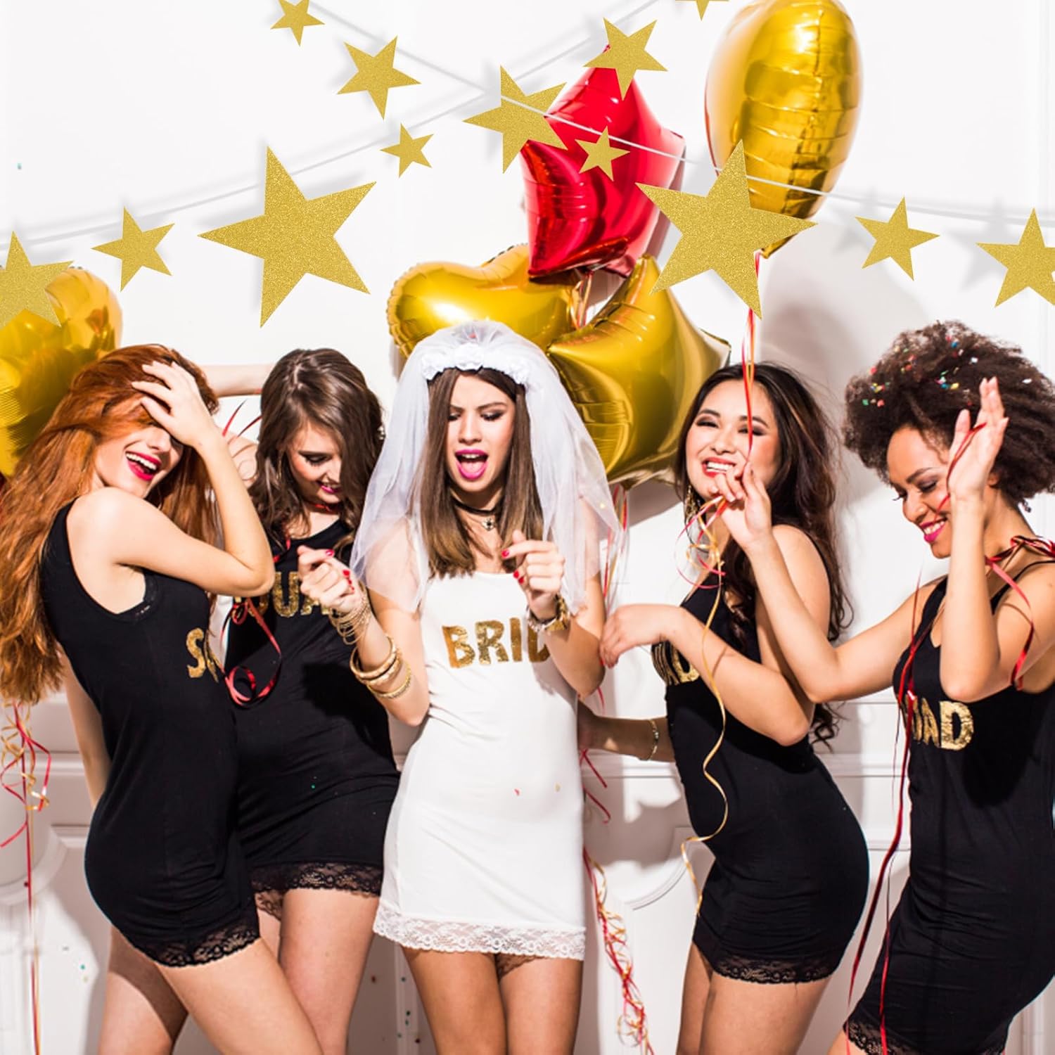 180 Pcs Gold Glitter Star Cutouts for Decorations