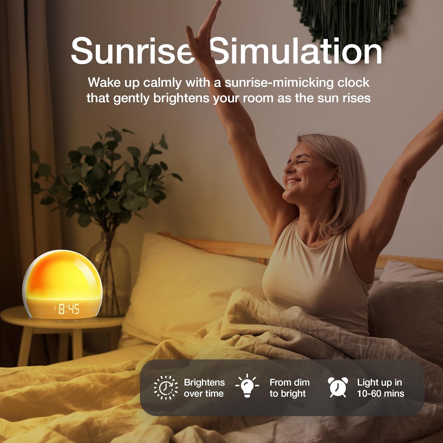 Sealy Sunrise Alarm Clock with LED Mood Lights and Temperature Reader