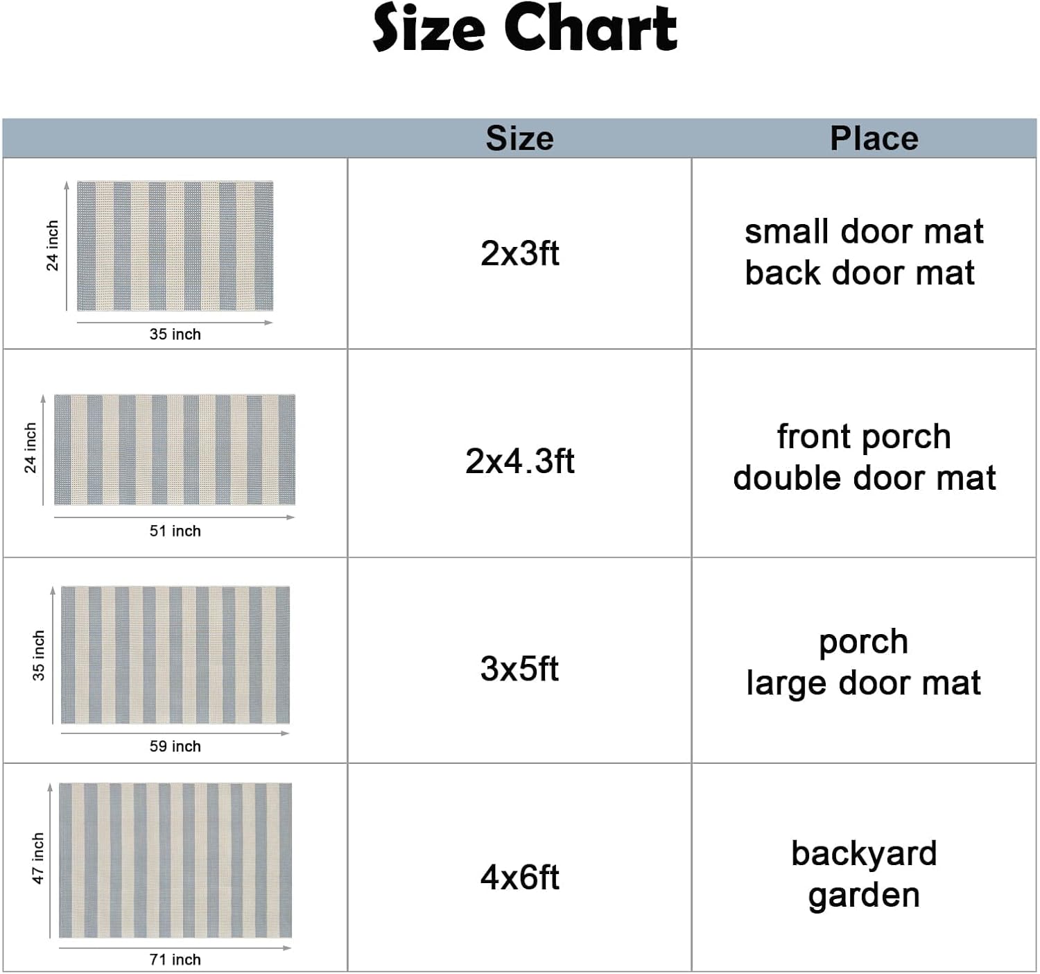 OJIA 24x36 Entry Rug Striped Indoor Outdoor