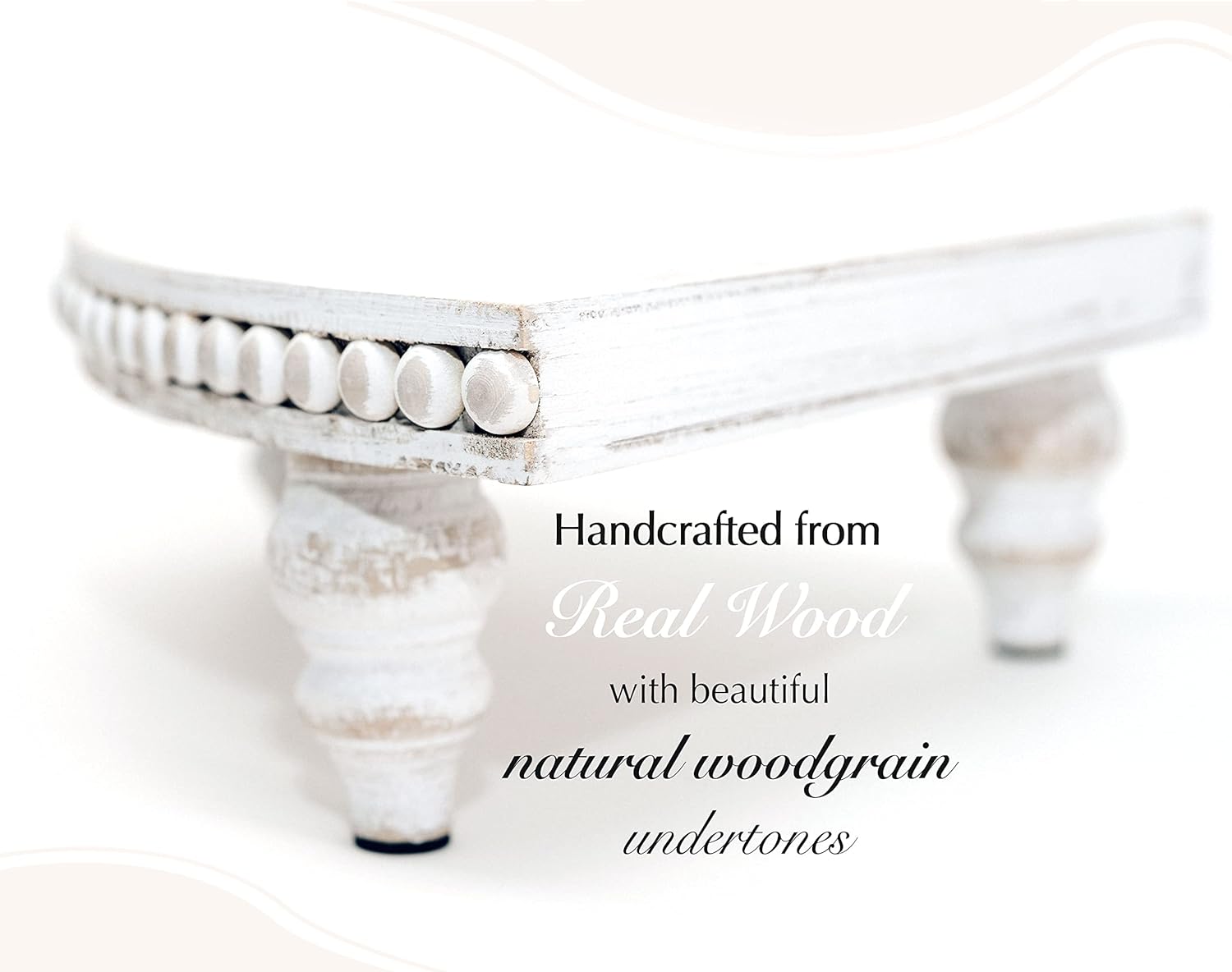 Rustic White Corner Pedestal Stand for Display
