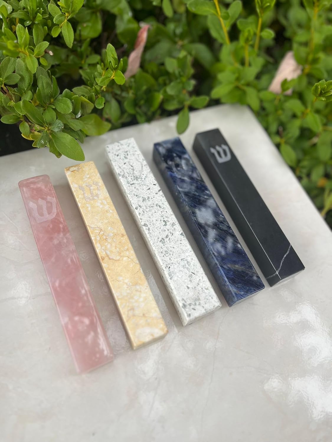 AS Mezuzah Quartz Case with Engraved Shin Design