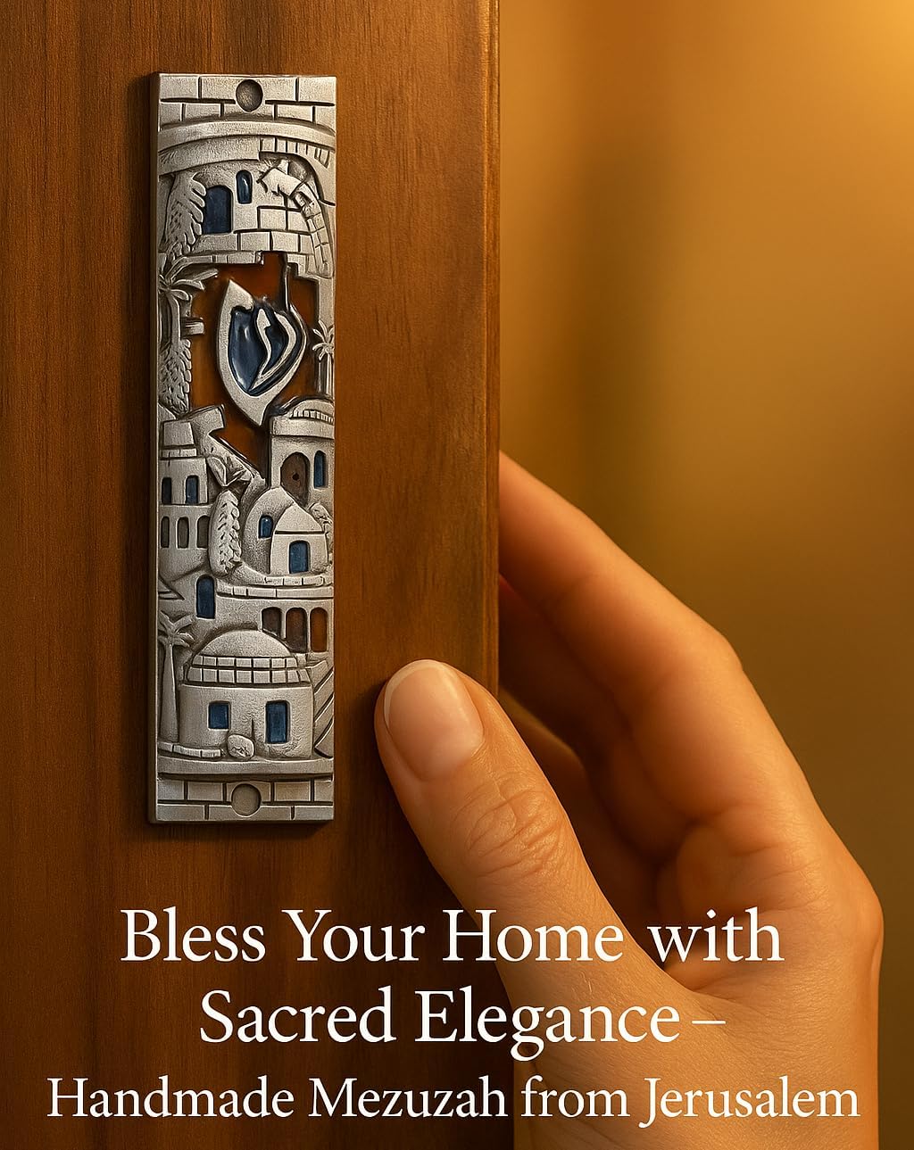 Talisman4u Silver Enamel Mezuzah Case 4 Inch