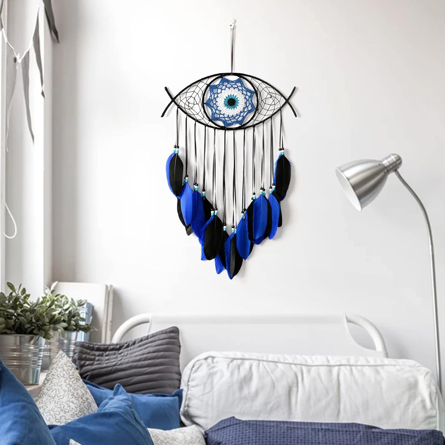 Dremisland Evil Eye Dream Catcher - Blue Black Wall Hanging Decor