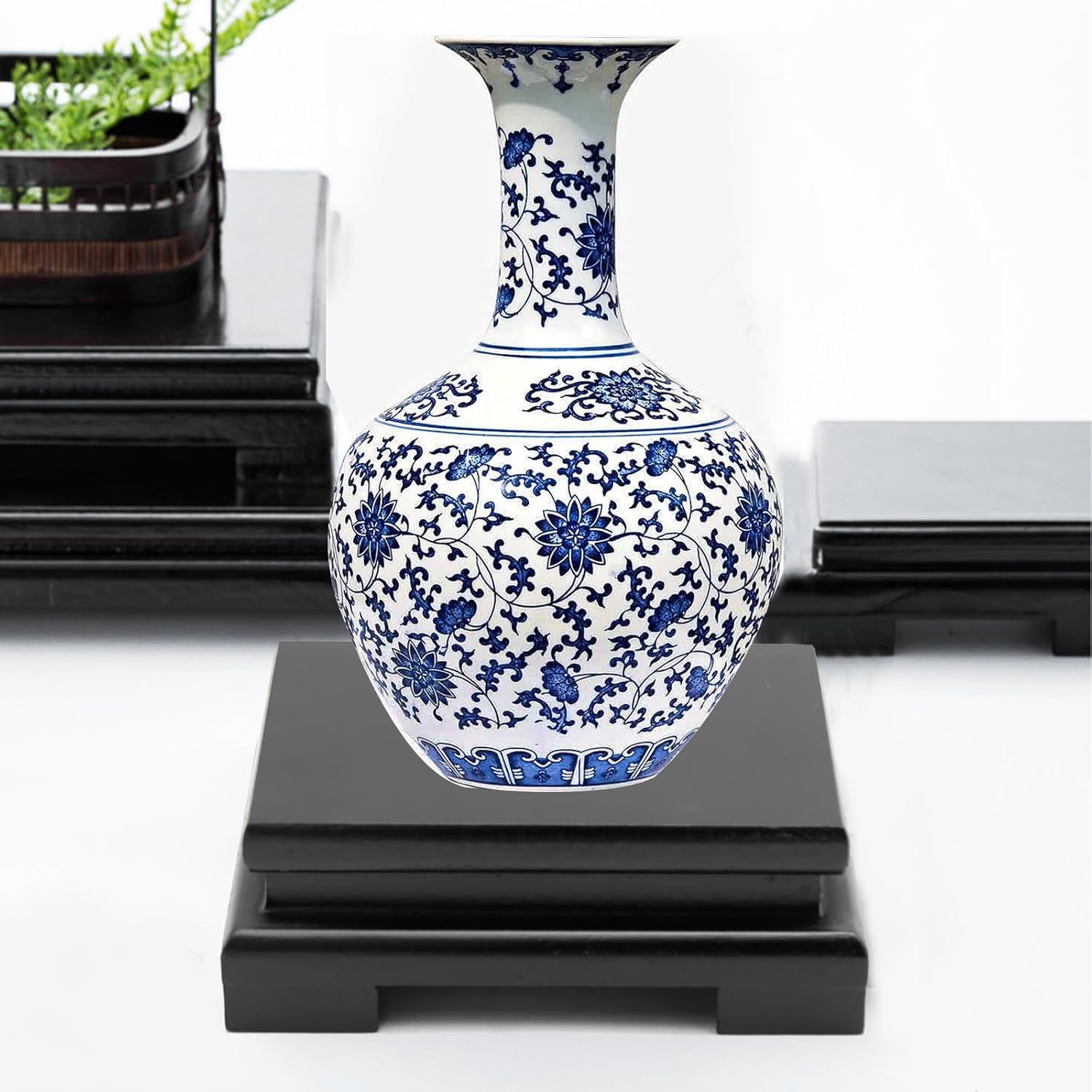 MDEOOSKY Wooden Display Stand - Black 13cm x 95cm x 43cm