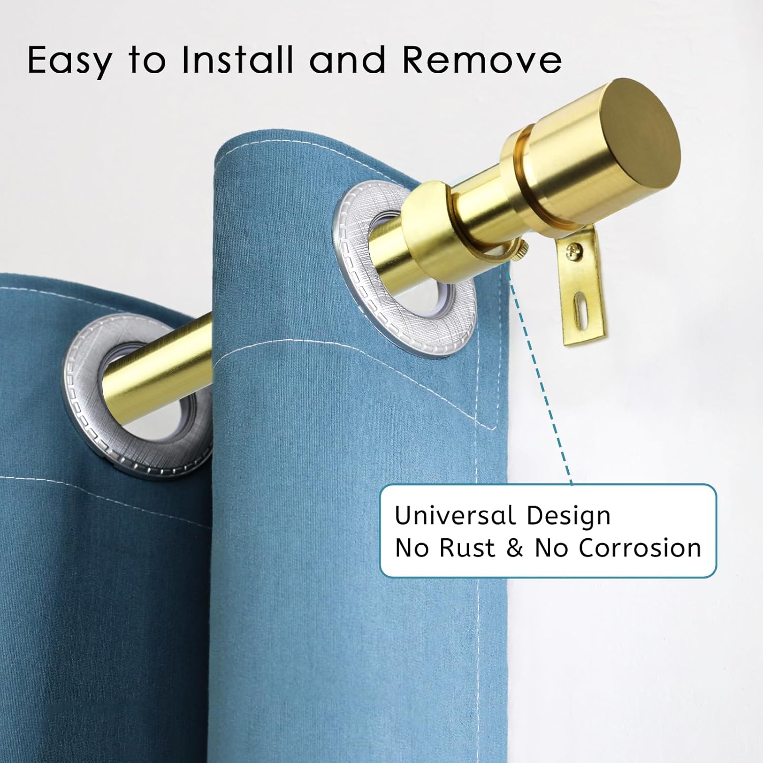 Byondeth Adjustable Curtain Rod 16-28 Inches 1 Inch Diameter Aluminum Finials