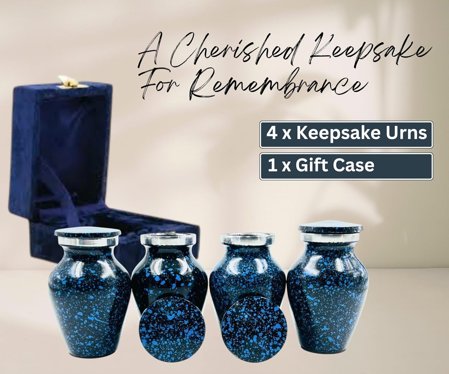 Blue Marble Cremation Urn for Adult Keepsake