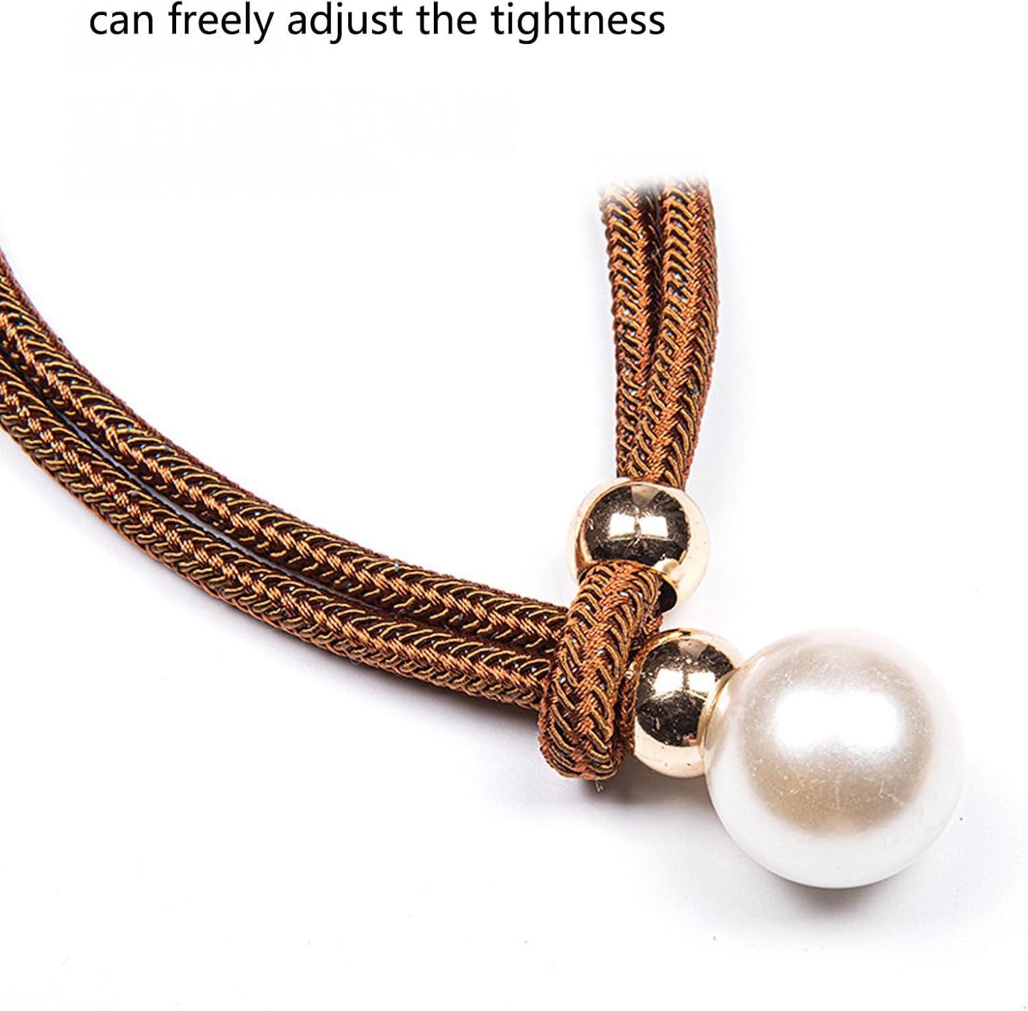 2 PCS Adjustable Big Pearl Curtain Tiebacks No Punching Required