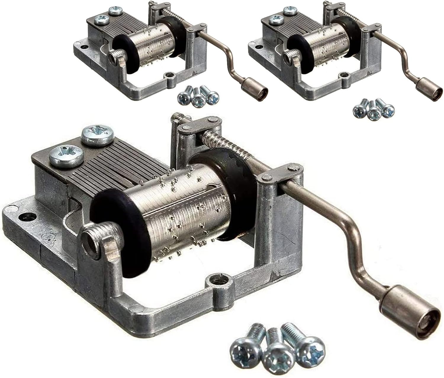 3 Pack Music Box Movement Hand Crank DIY Musical Mechanism Replacement