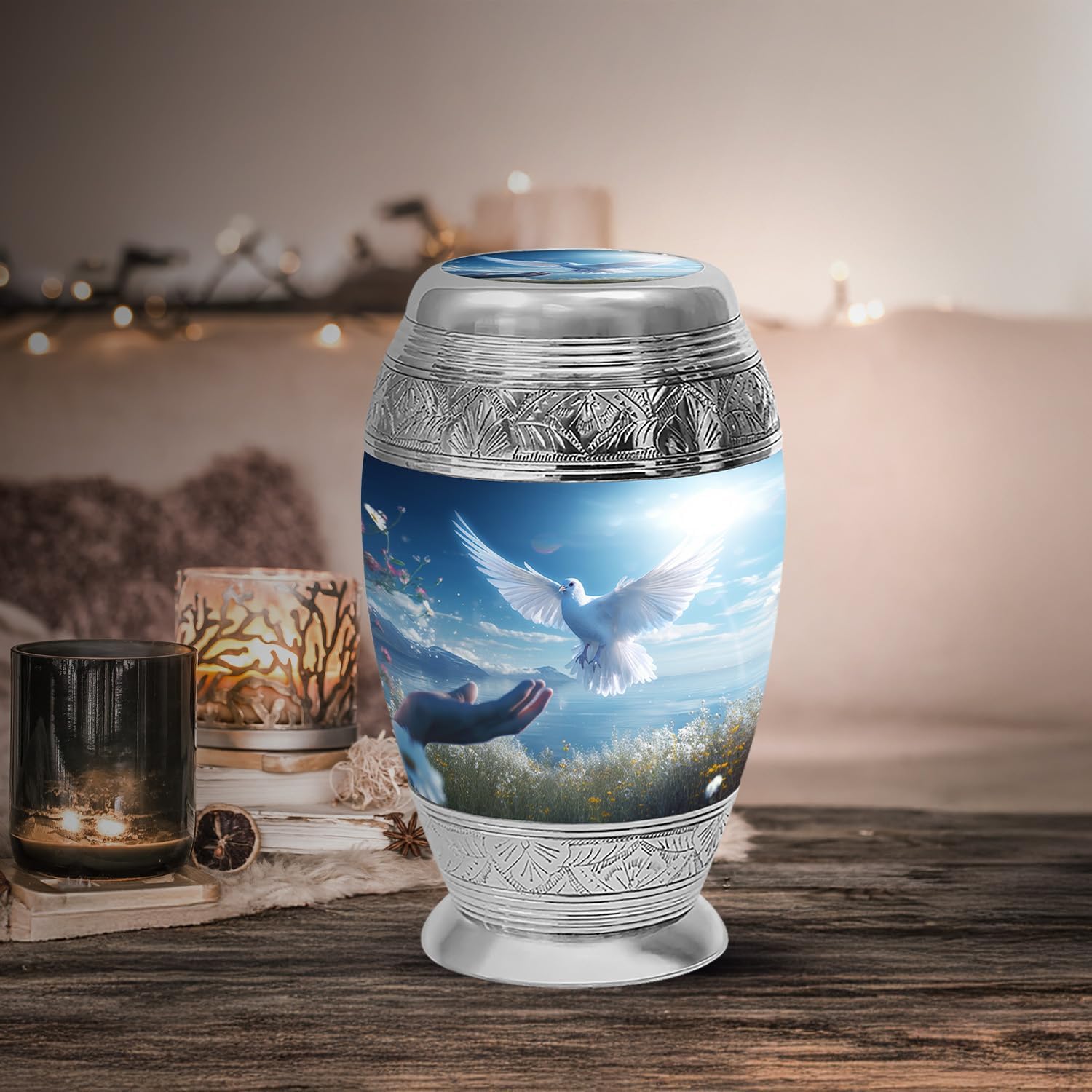 Yasubjag 10 Inch Large Cremation Urn for Human Ashes