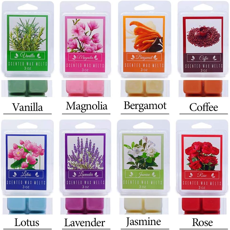 Scented Wax Melts 8 Pack with 8 Unique Fragrances