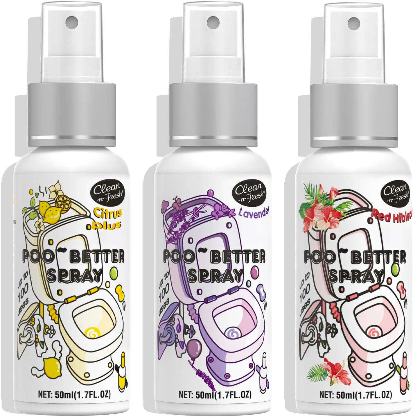 Clean-n-Fresh Toilet Spray Variety Pack 3 Fl Oz
