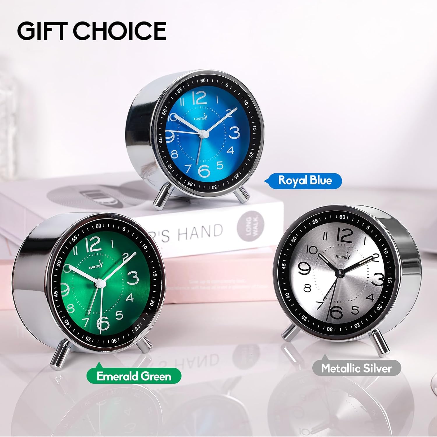 Super Silent Metal Alarm Clock with Night Light