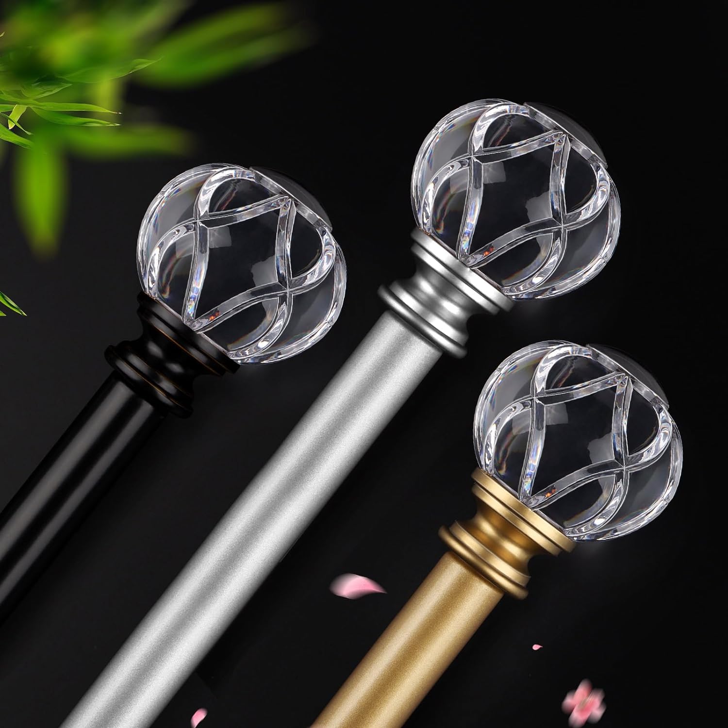 KAMANINA 1 Inch Gold Curtain Rods 32-86 Inches