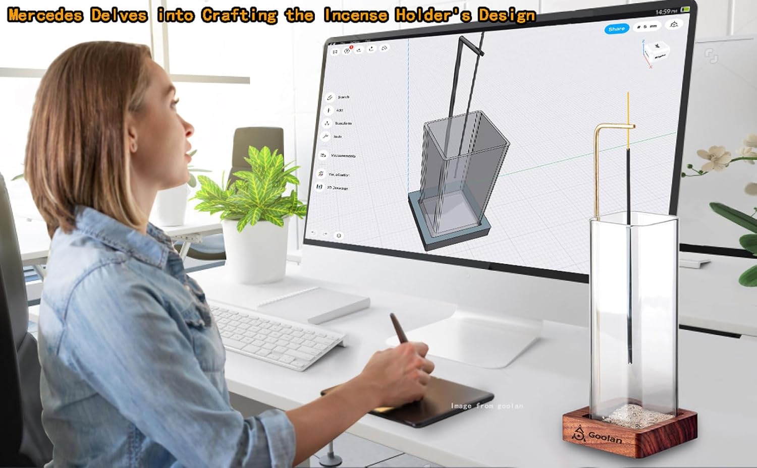 Goolan Incense Holder for Sticks with Anti-Ash Design